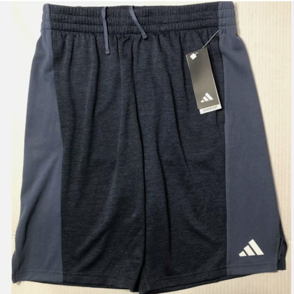 Youth Boys Adidas Shorts Athletic Sports Active Wear Mid Rise Hybrid - Picture 2 of 6